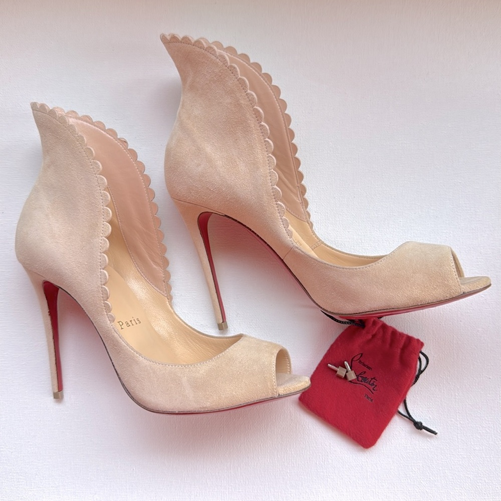 Christian Louboutin Women's Peep Toe Heels - Nude